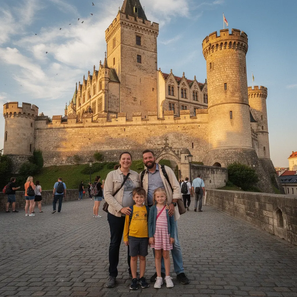 Historické centrum Českého Krumlova s malebnými uličkami a zachovalými budovami.
